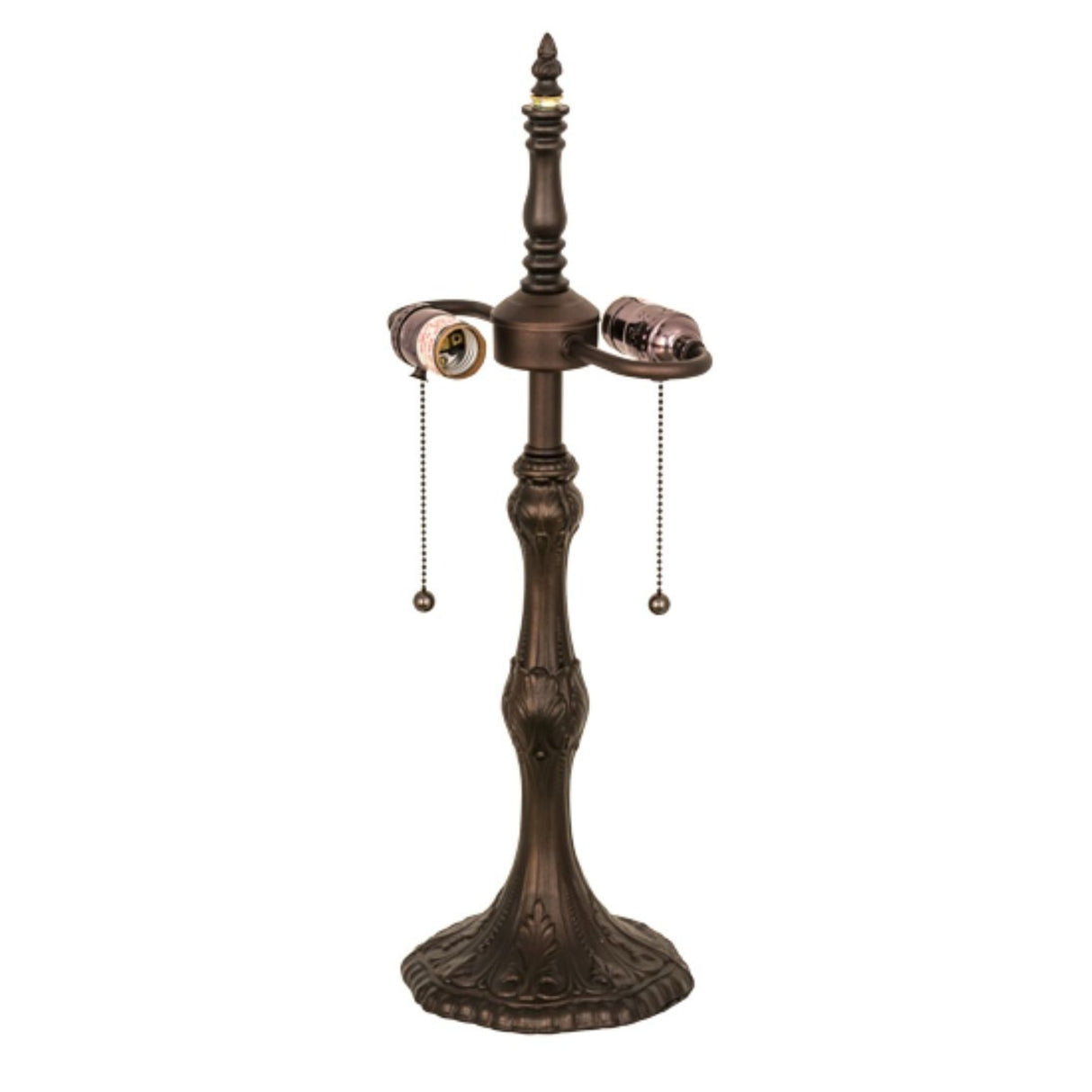 Full view of Capri 2-light table base featuring ornate detailing and elegant design.