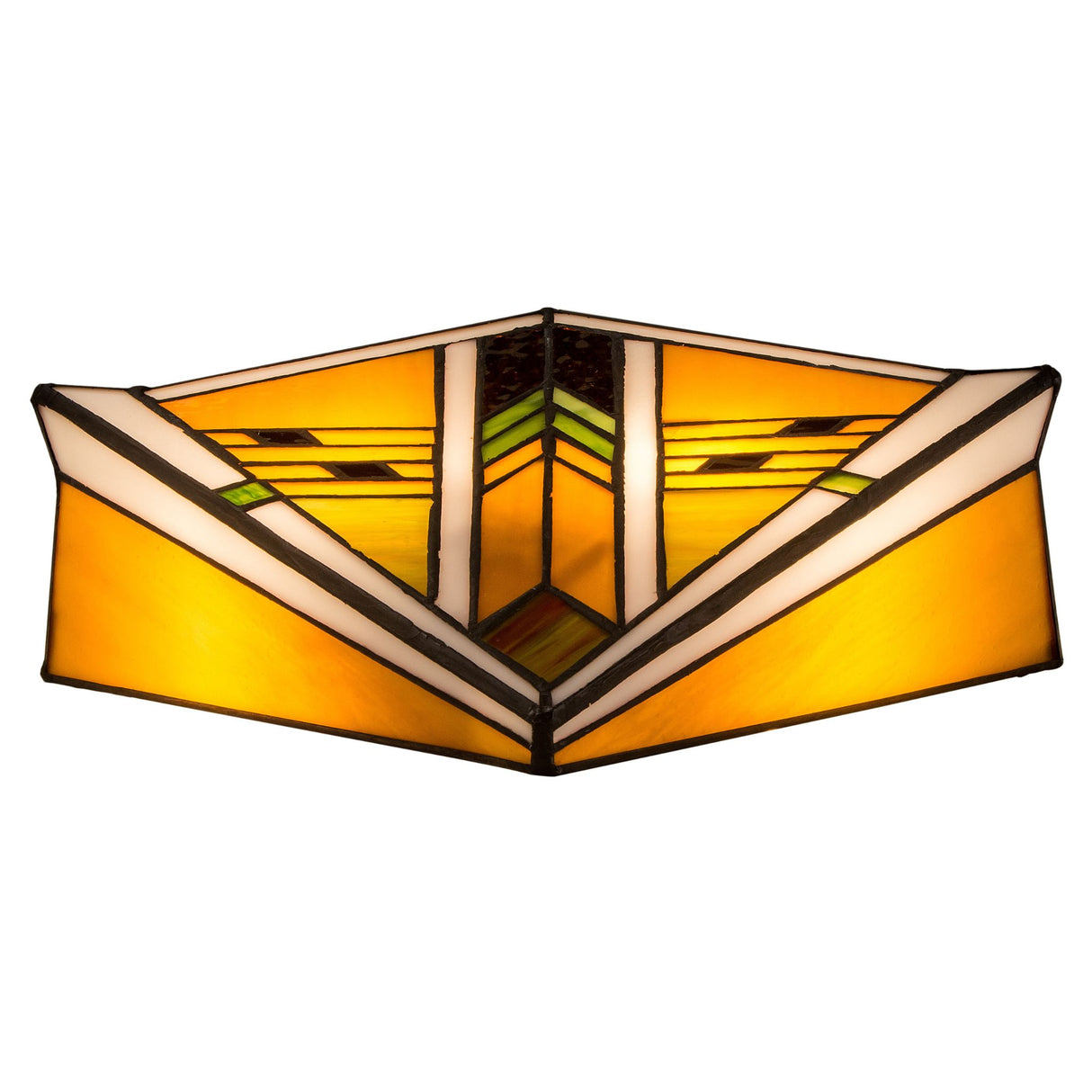 Warm glowing Abilene wall sconce showcasing geometric design.