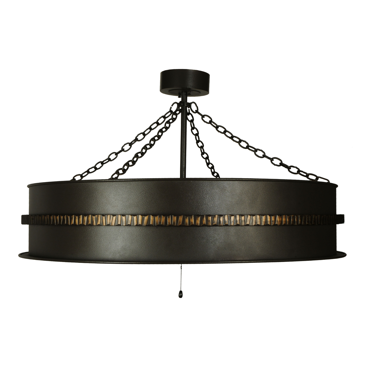 Side profile highlighting the hammered copper band and warm amber hue.