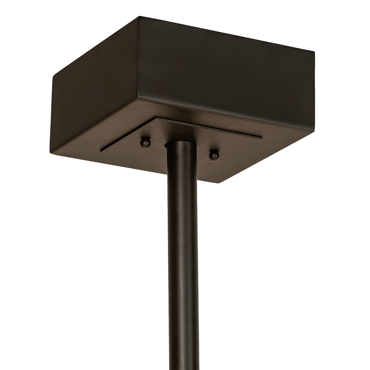 Ceiling canopy detail of Hausman Chandel-Air in bronze finish.