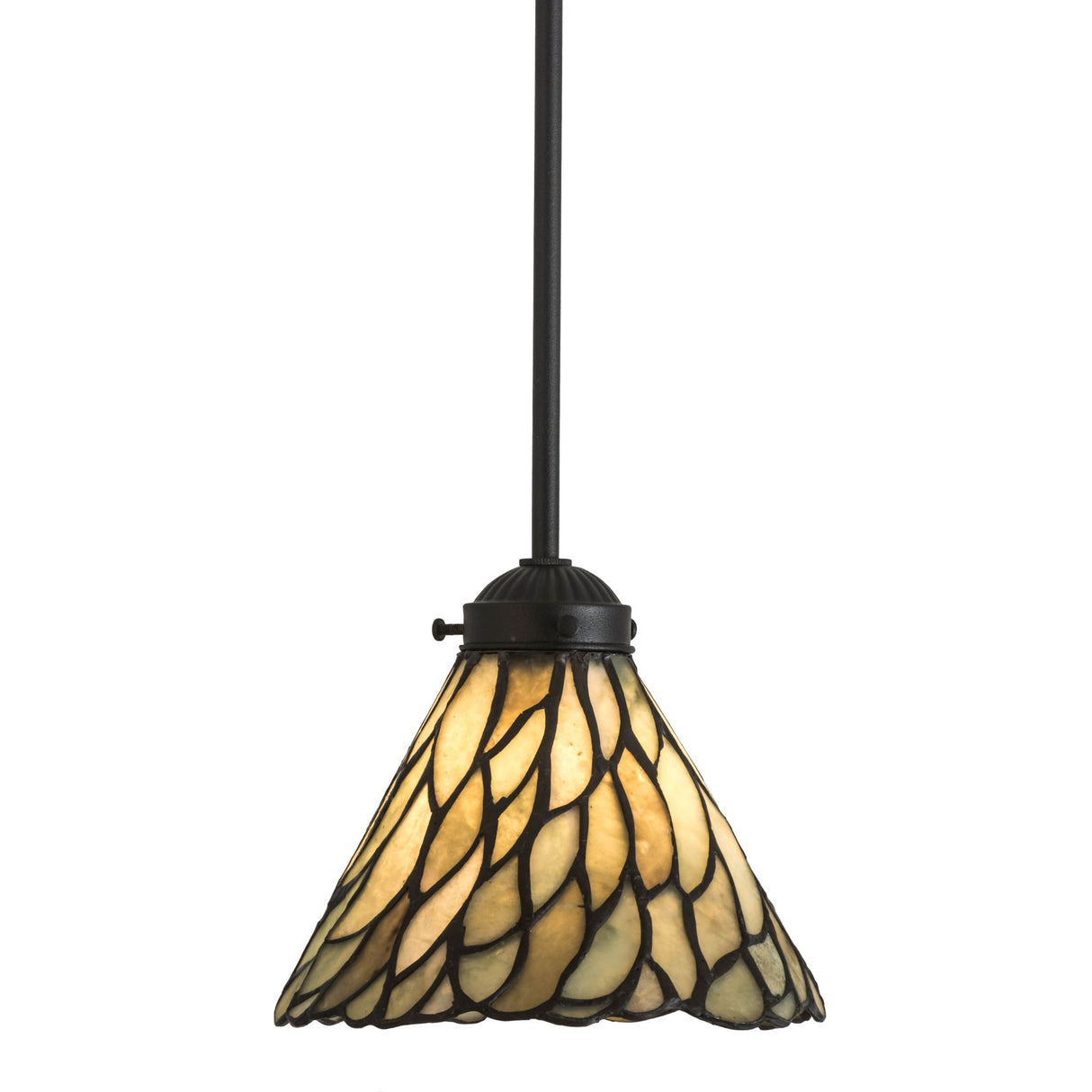 Moss green Jadestone mini pendant, side view highlighting natural textures.