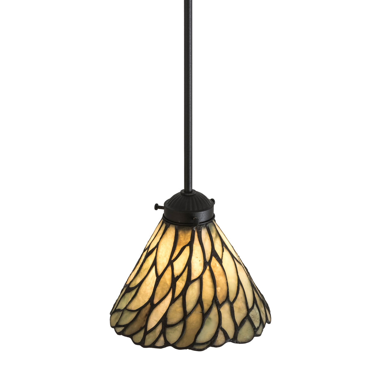 Top view of the moss green Jadestone mini pendant featuring its mounting detail.