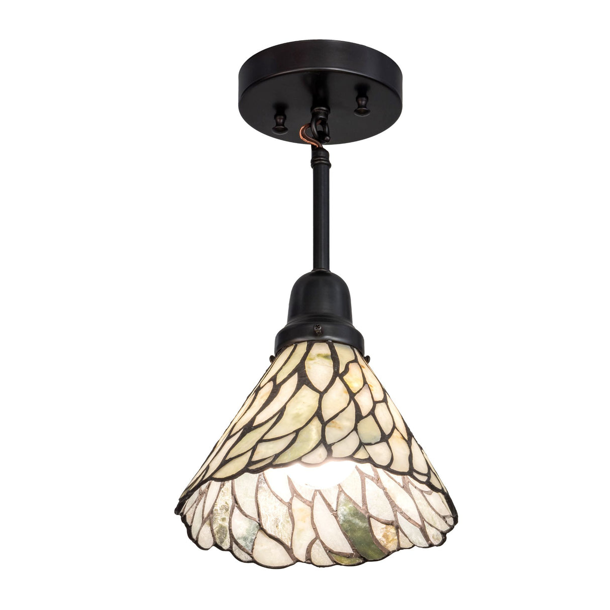 angled view of jadestone willow mini pendant featuring handcrafted artistry.