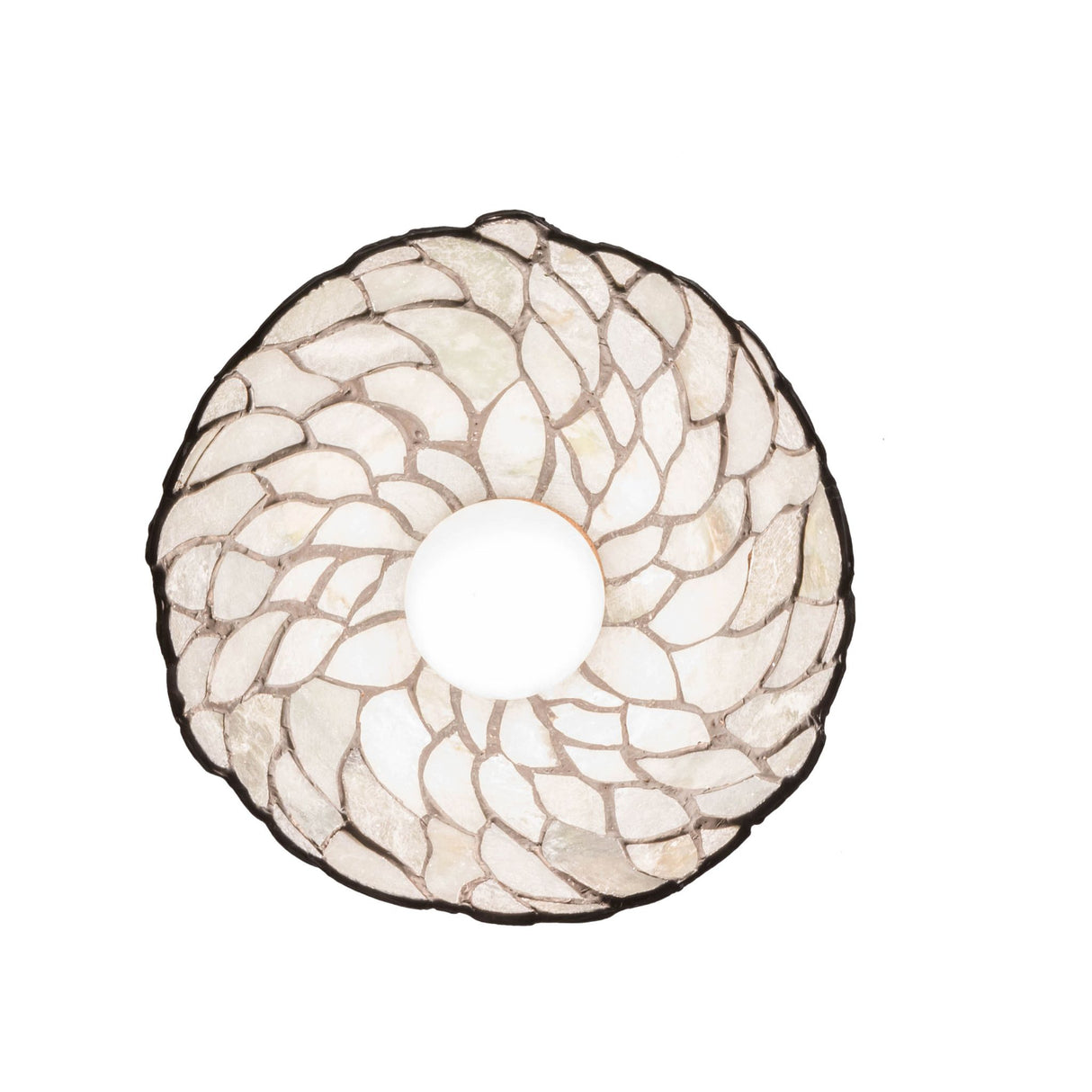bottom view of jadestone willow mini pendant highlighting luminescent stone design.