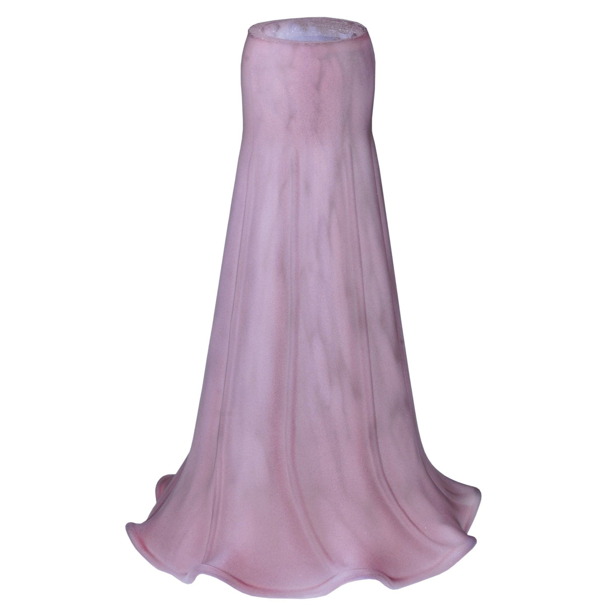 Side view of lavender pond lily art glass shade.