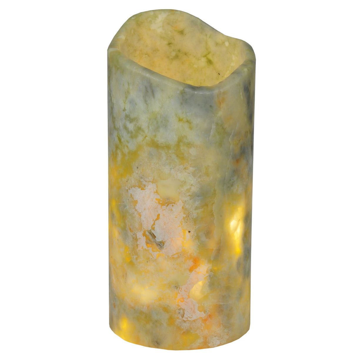 Light Green Jadestone Cylinder Shade with a soft moss green glow.