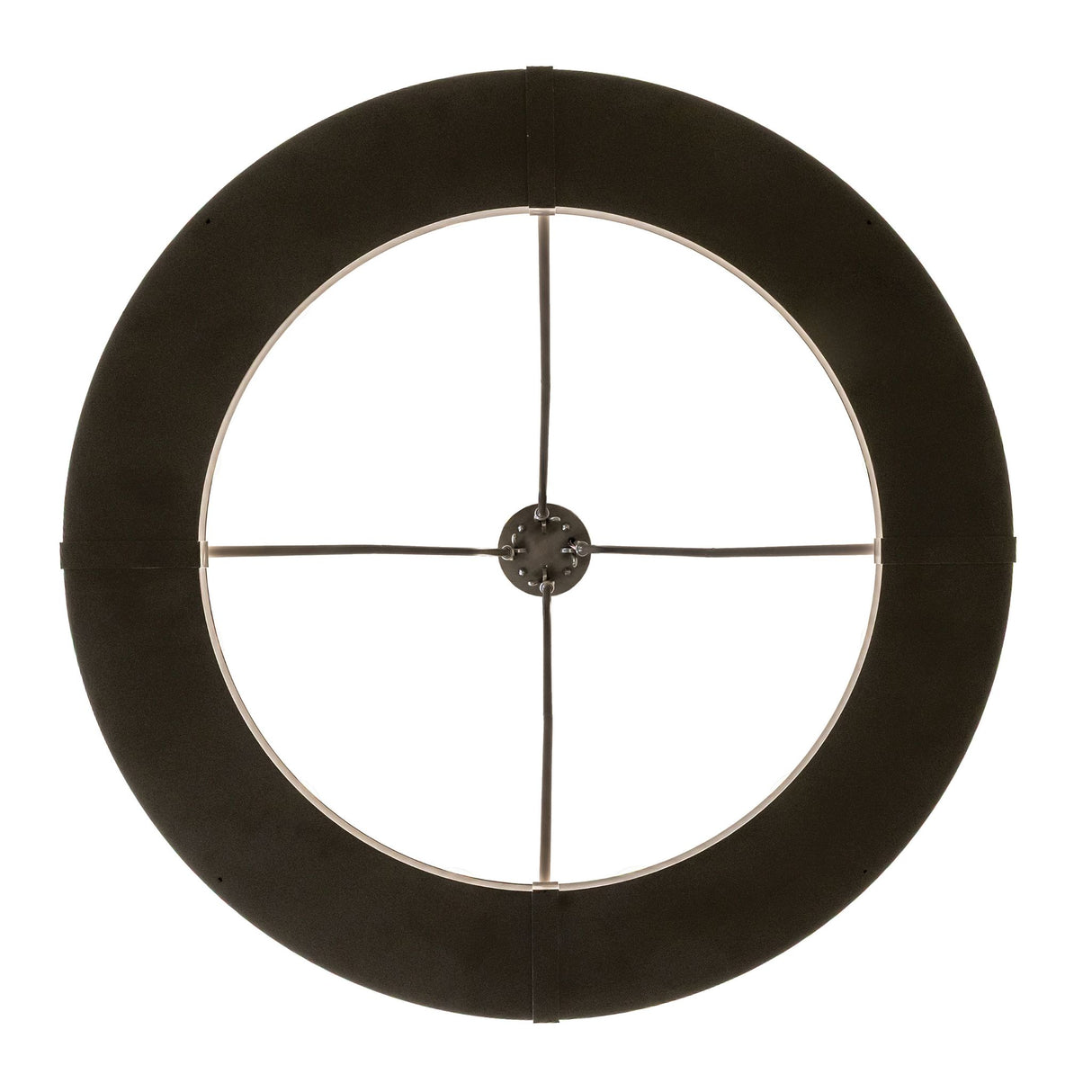 Bottom view showing circular metal ring and centered support hub.