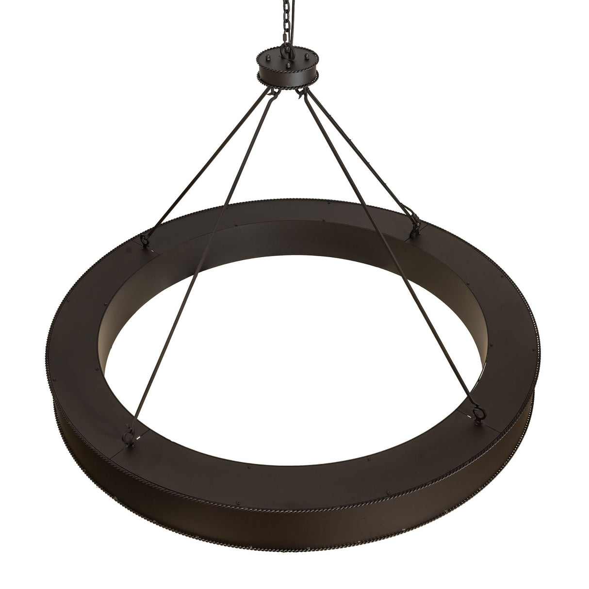 Top angle view highlighting suspension rods and circular frame.