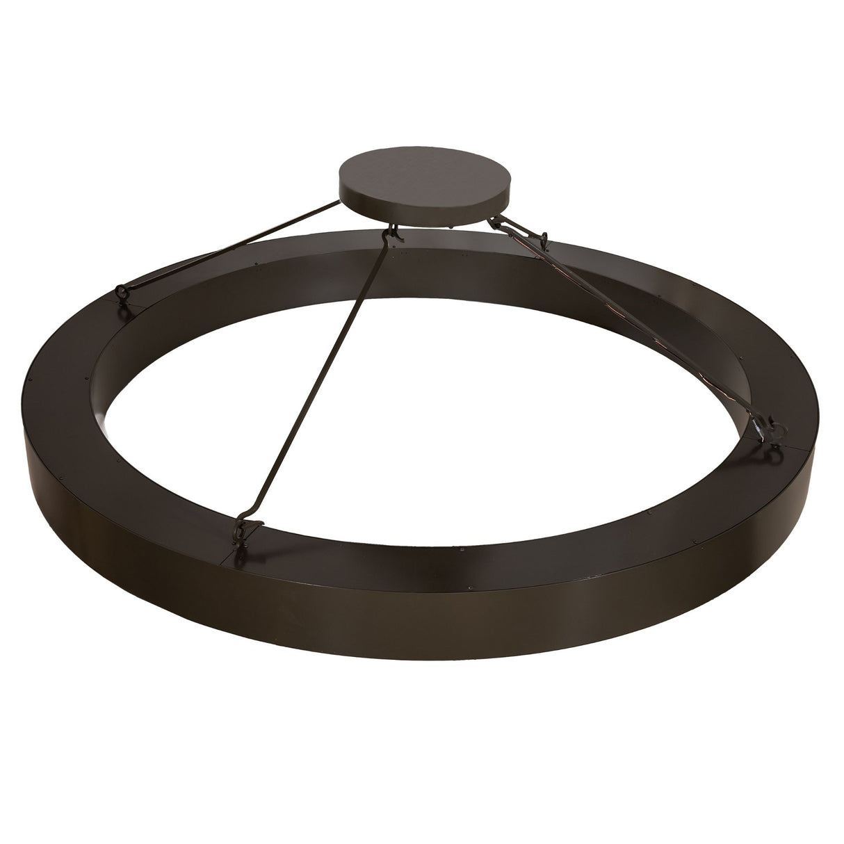 Top angle view of semi-flushmount showing suspension arms and canopy connection.