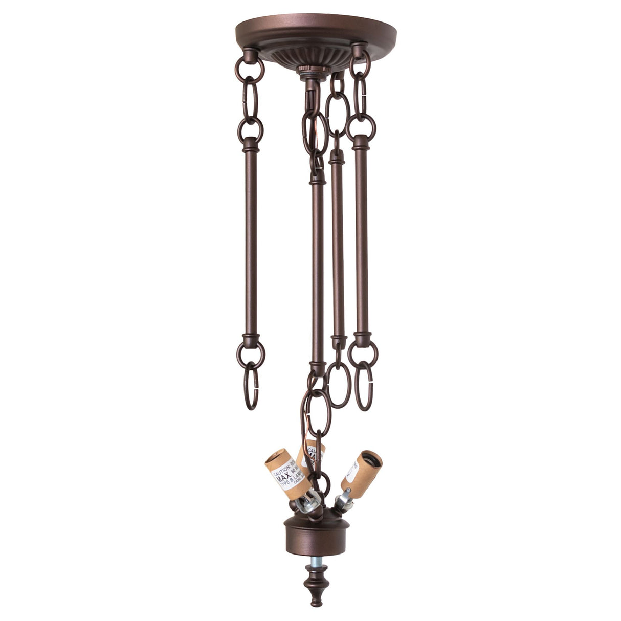Mahogany Bronze 3-Light Semi-Flushmount Hardware with durable steel construction and elegant design.