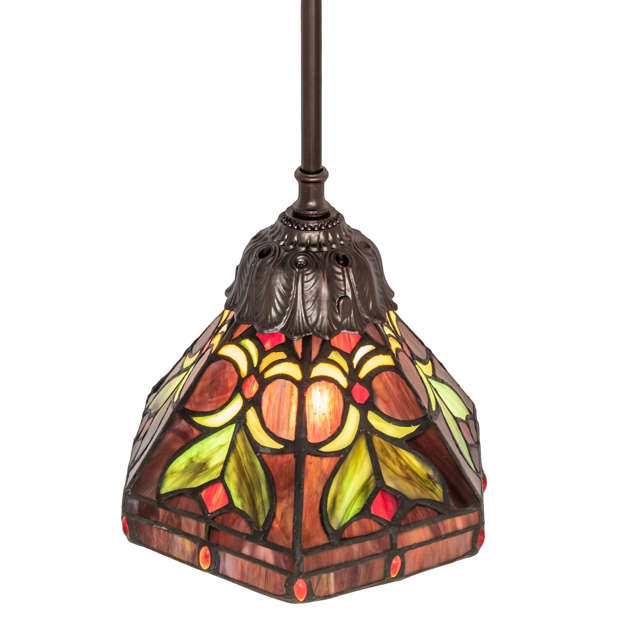 Colorful stained glass detail of the Middleton mini pendant.