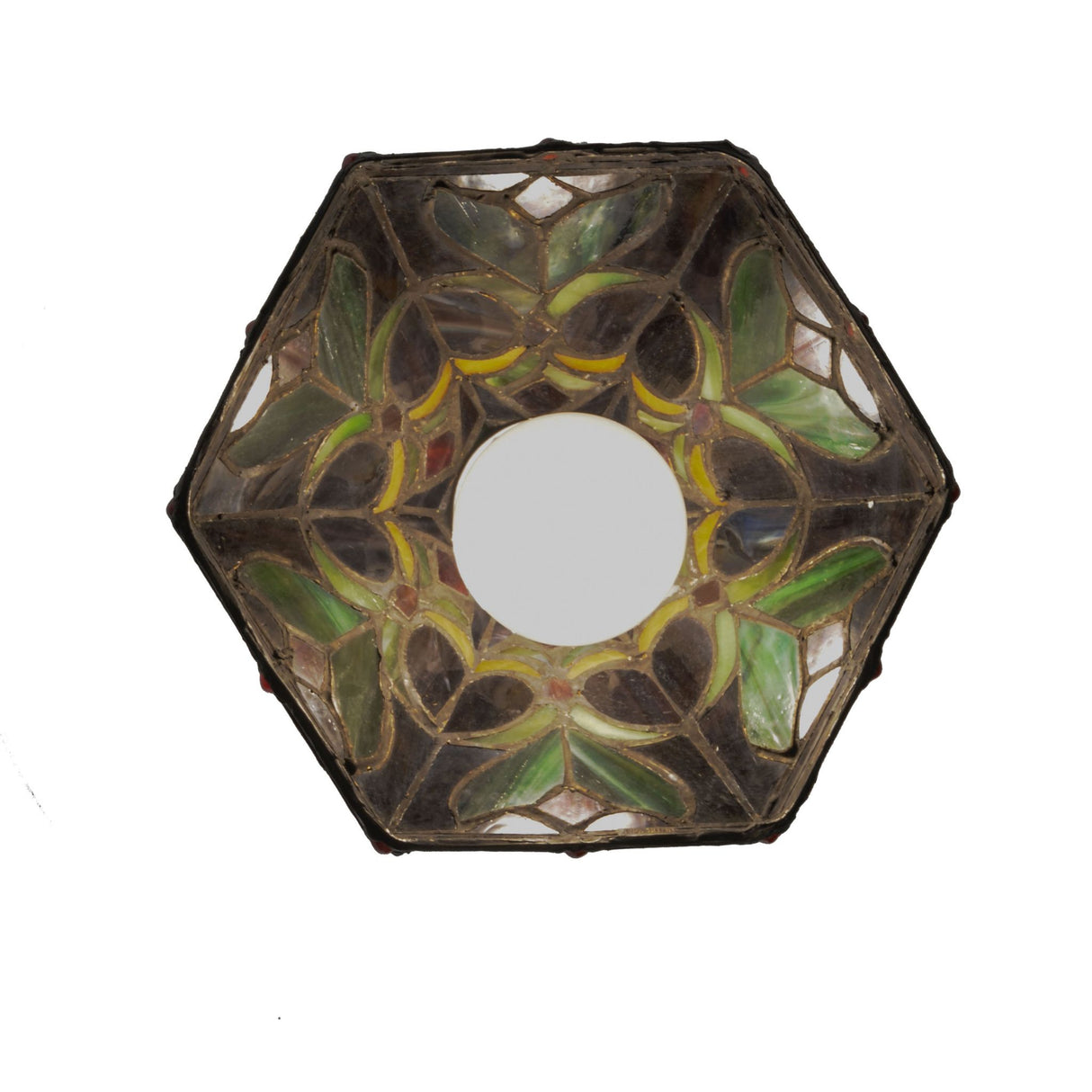 Top view of Middleton mini pendant displaying stained glass pattern.