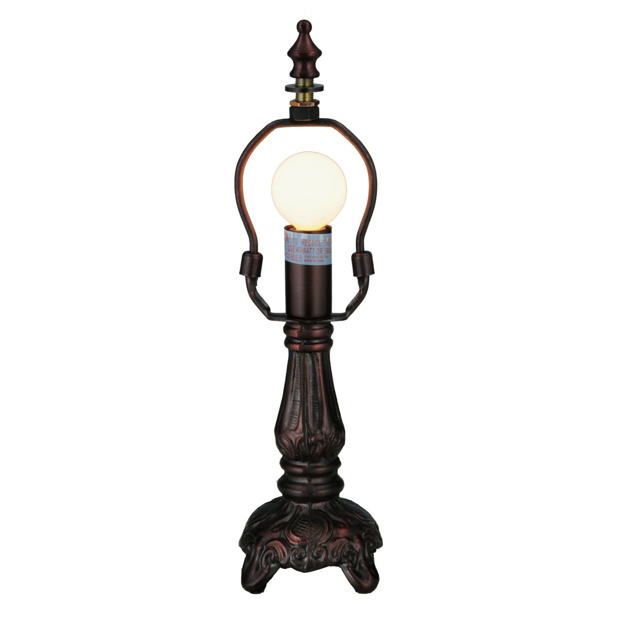 Unlit view of the Mini Footed Table Base in Mahogany Bronze.