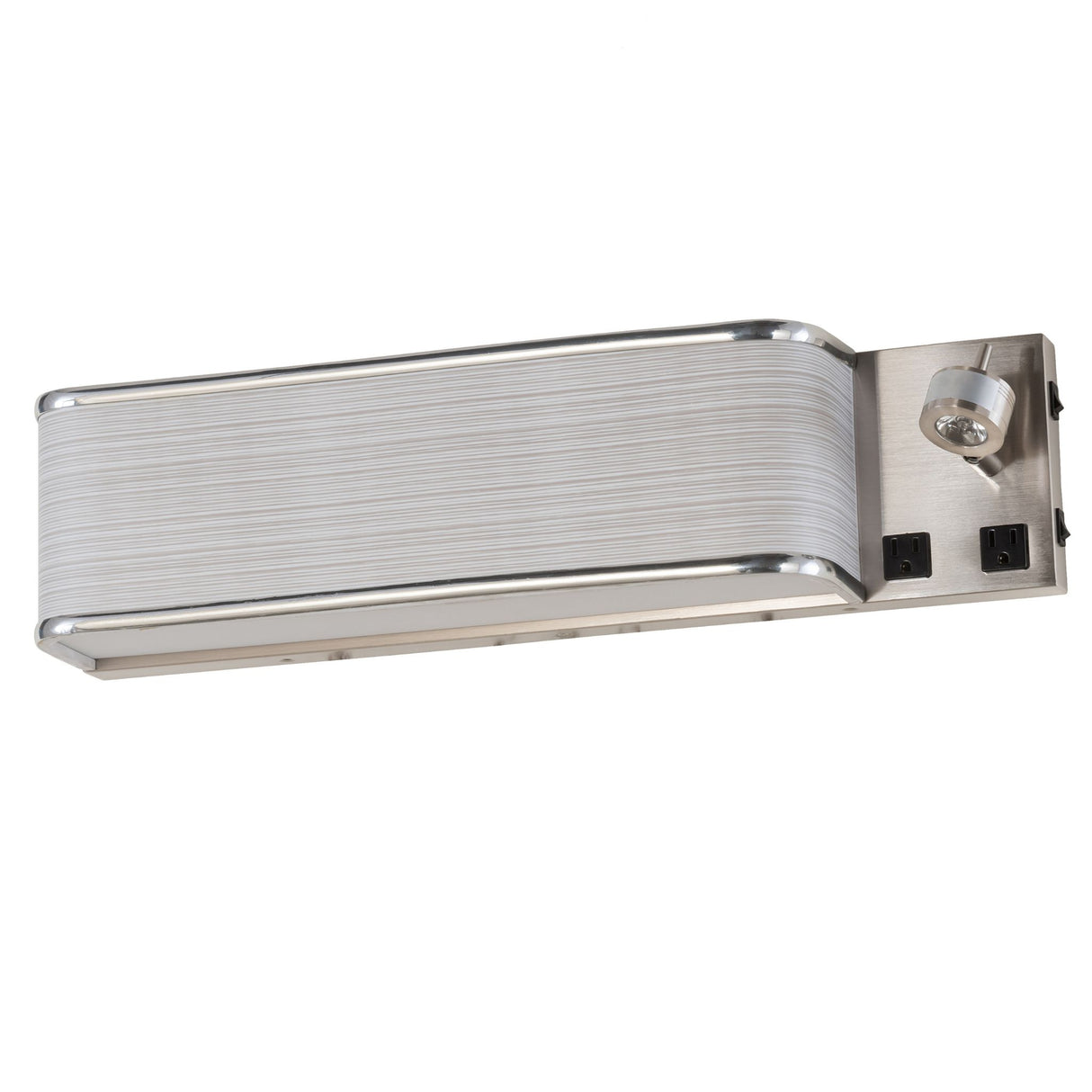 Minimalist 24-inch wall sconce with built-in LED light and power functionality.