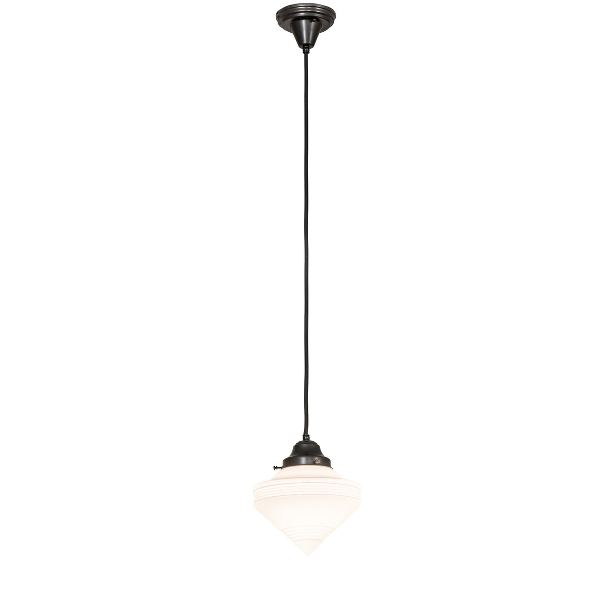 Minimalist Revival Schoolhouse Deco Cone Globe Mini Pendant showcasing sleek design