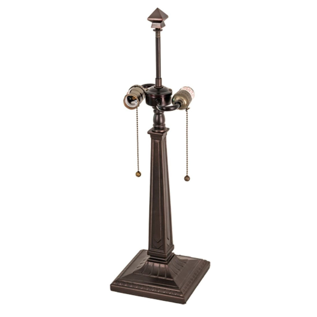 full view of mission 2-light table base with functional and decorative style.