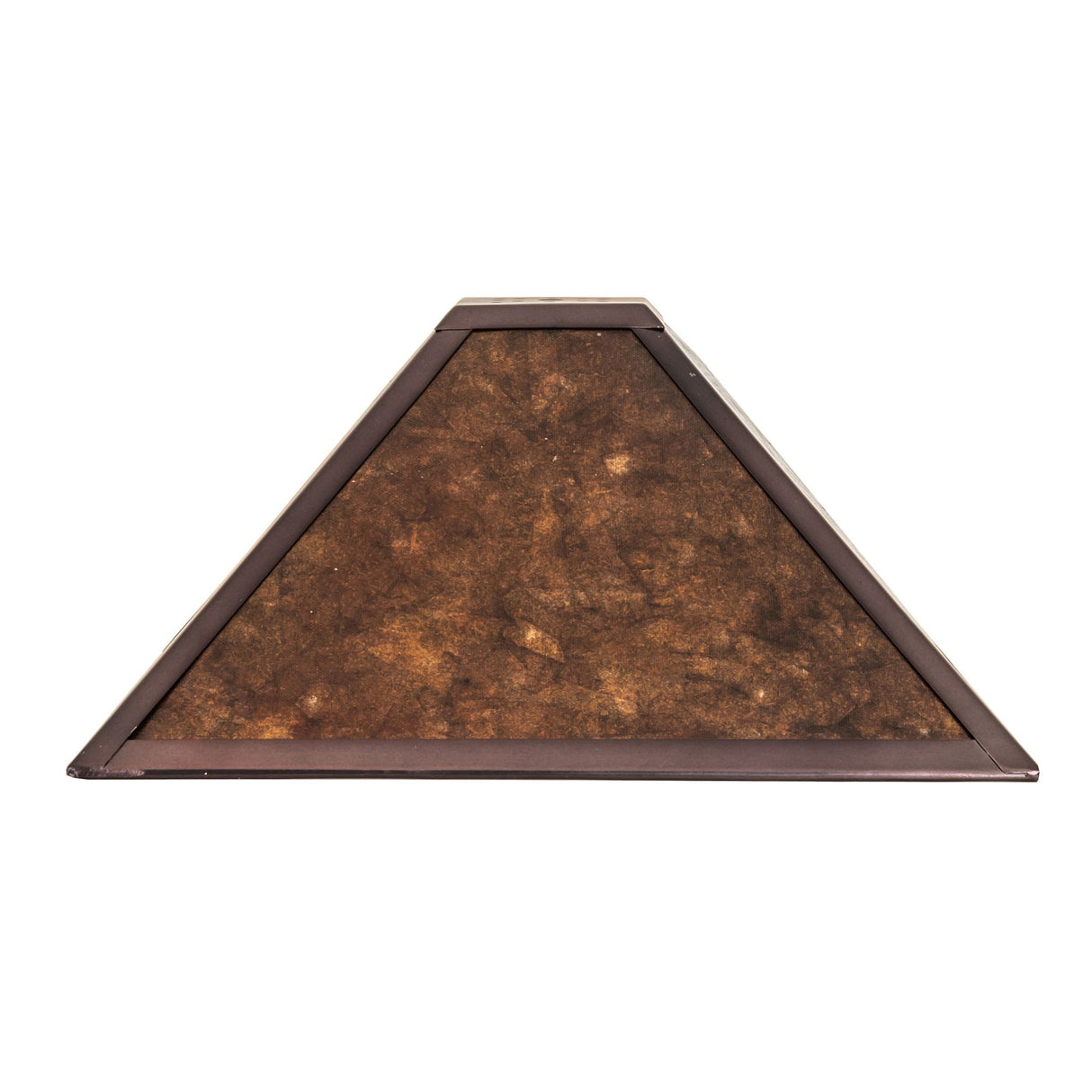 Side view of the Mission Prime shade with textured amber mica.