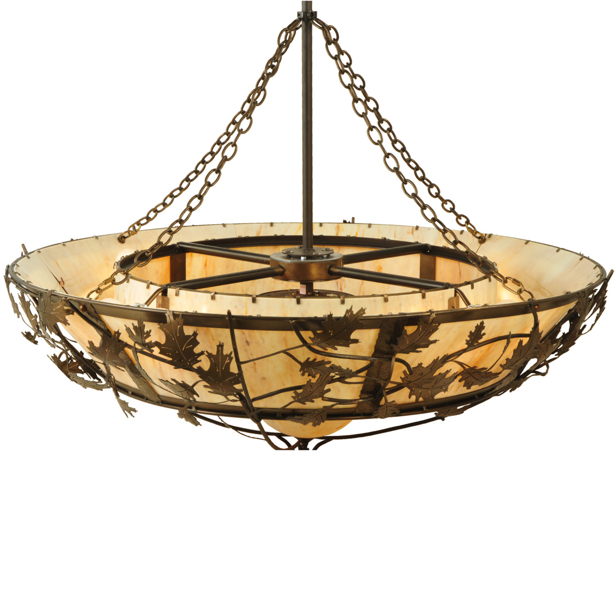 Top angle view unlit showing frame, branches, and shade detail.