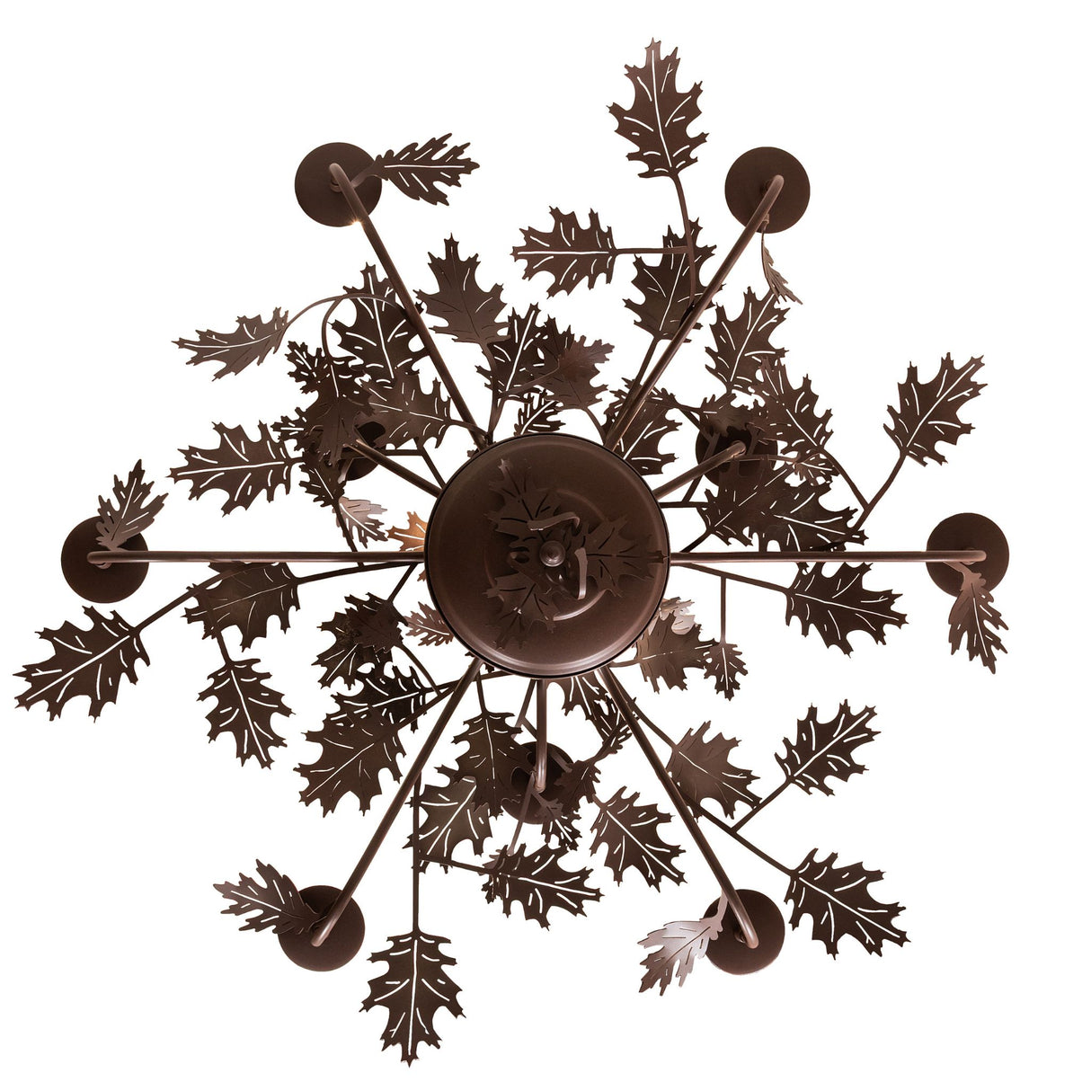Bottom view showing leaf pattern arrangement around the chandelier base.