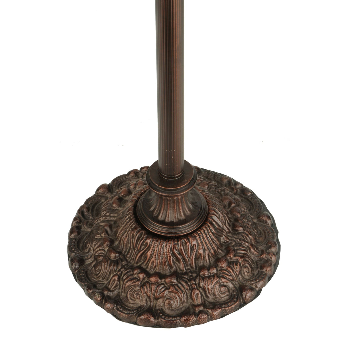 Ornate lamp base of the Mica Torchiere floor lamp.