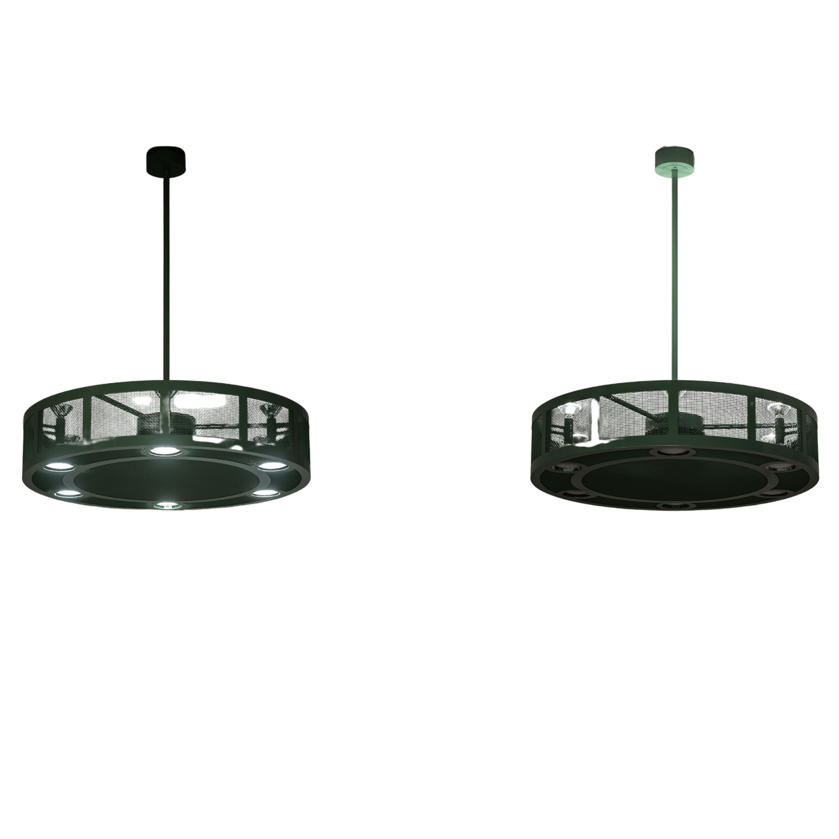 Dual illuminated view showing Paloma Golpe Chandel-Air in room lighting.