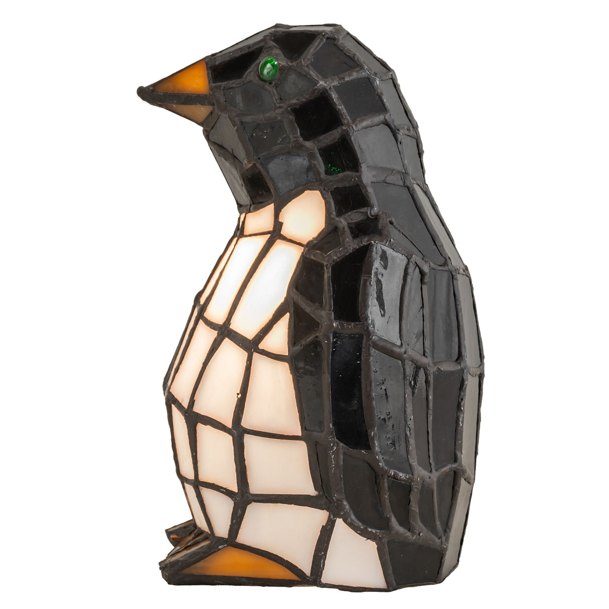 Side view of penguin accent lamp.