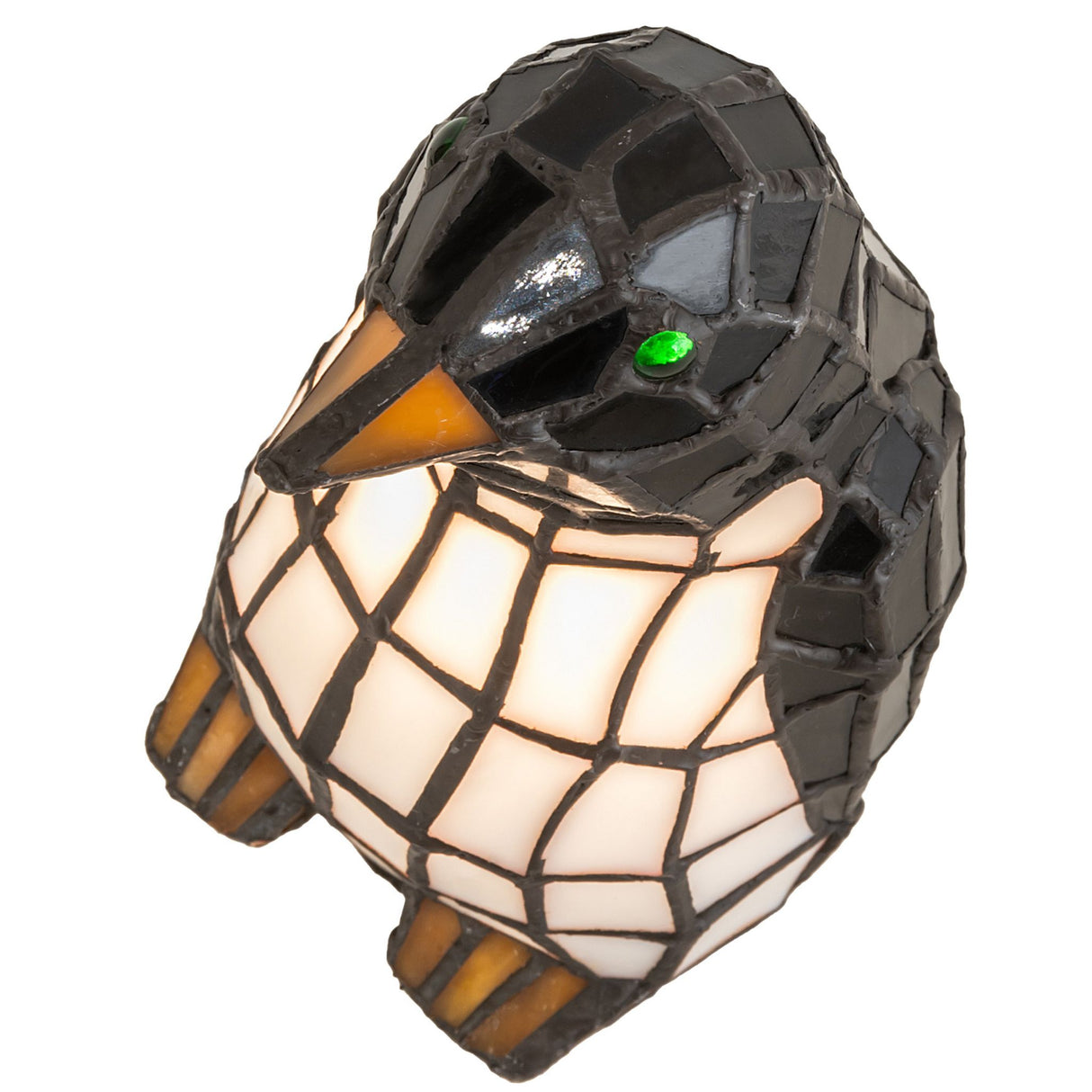 Top down view of penguin accent lamp.
