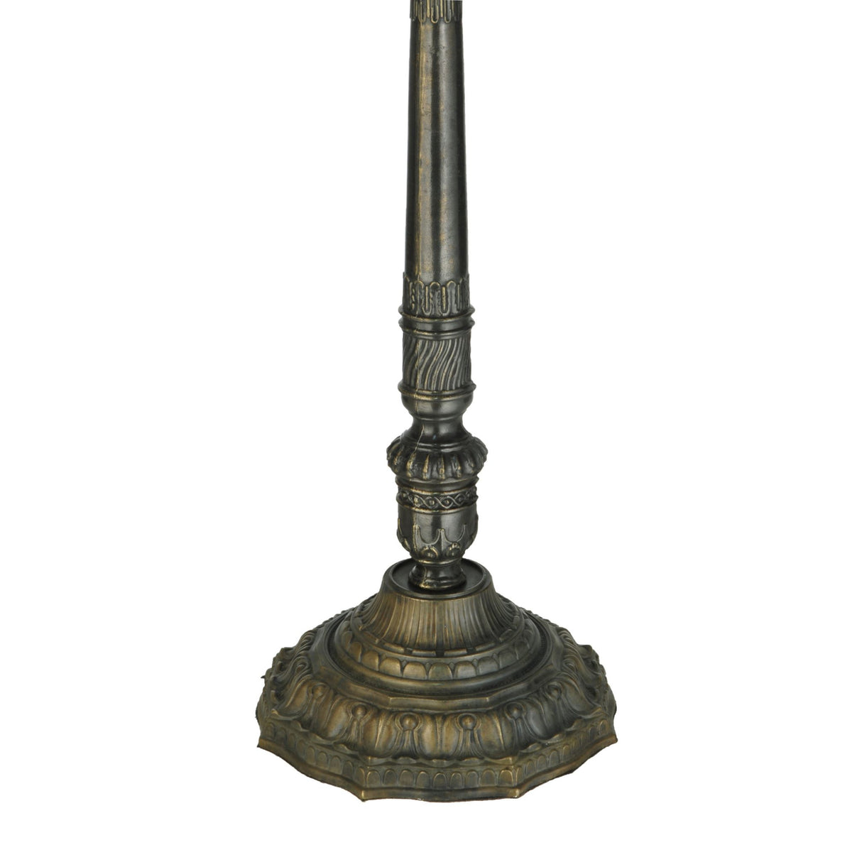 Closeup of the Pillar table base highlighting its detailed craftsmanship and elegant finish.