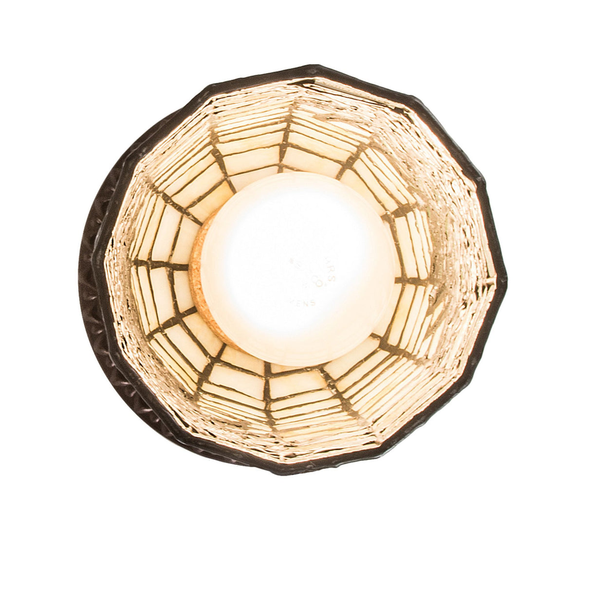 Bottom view displaying the textured stained glass details.