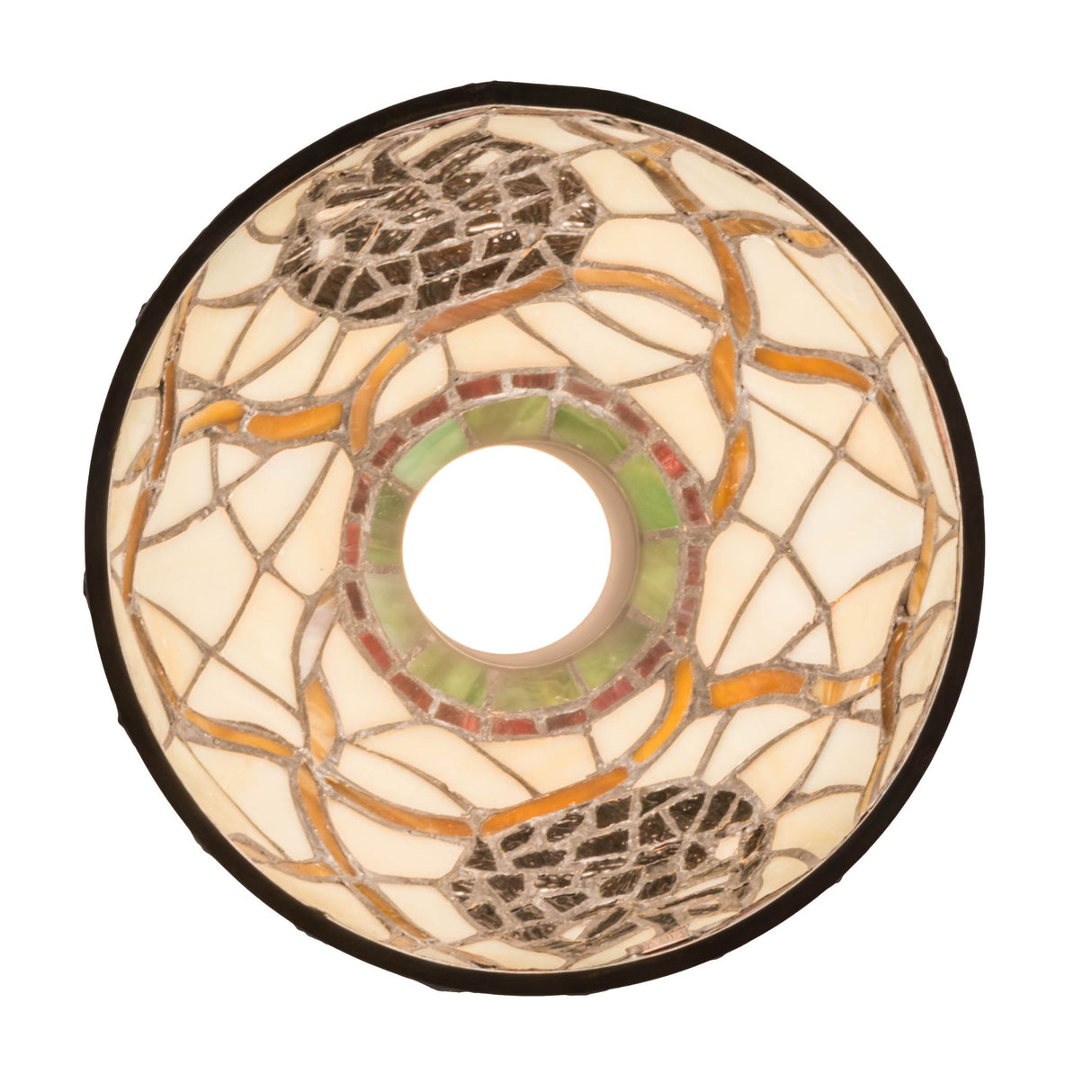 Bottom view of pinecone mini pendant shade.