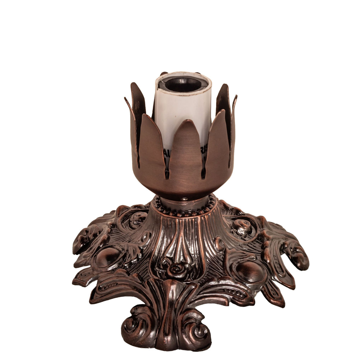 Lamp base with a tulip-shaped socket design.