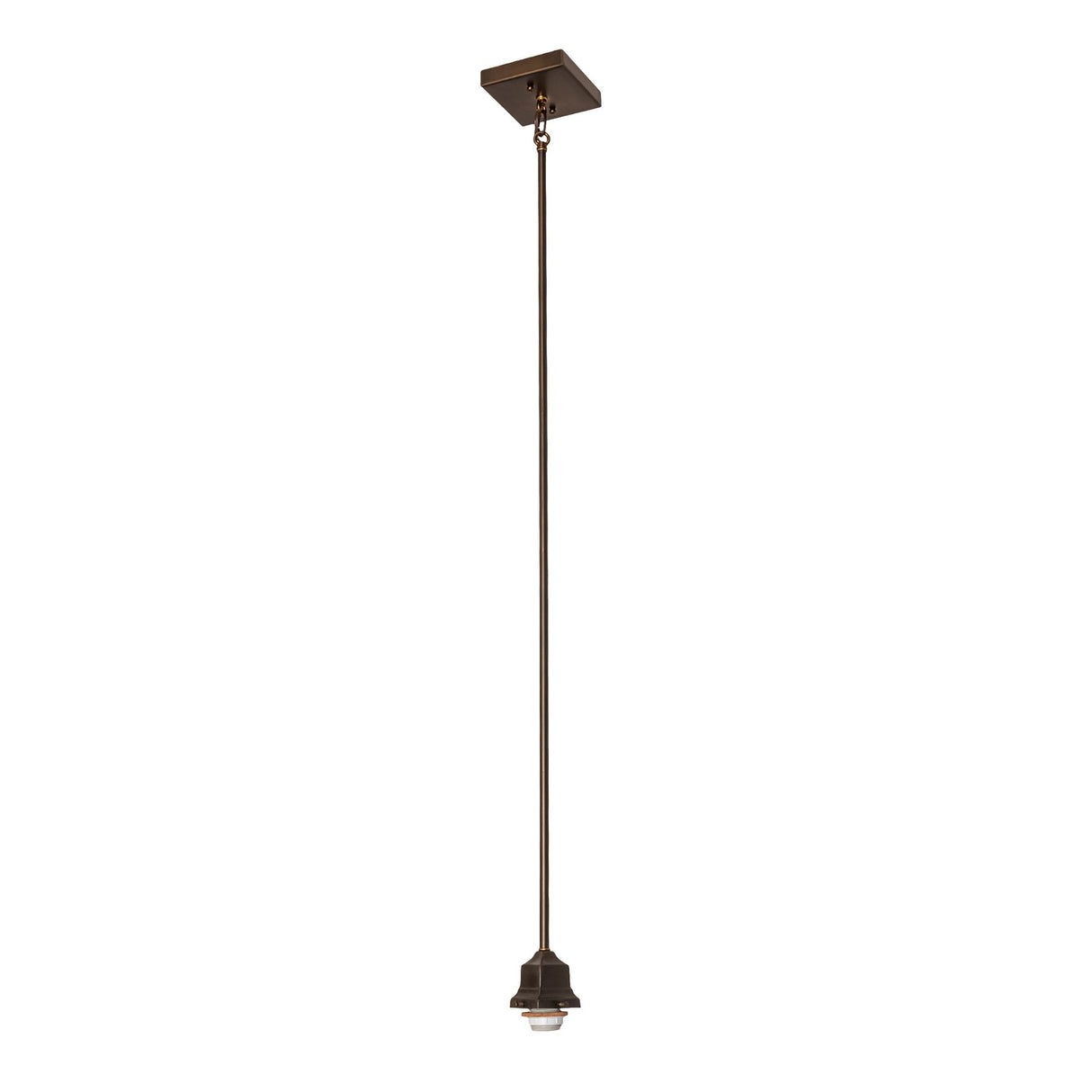 Close-up of pendant’s adjustable cord and ceiling mount.