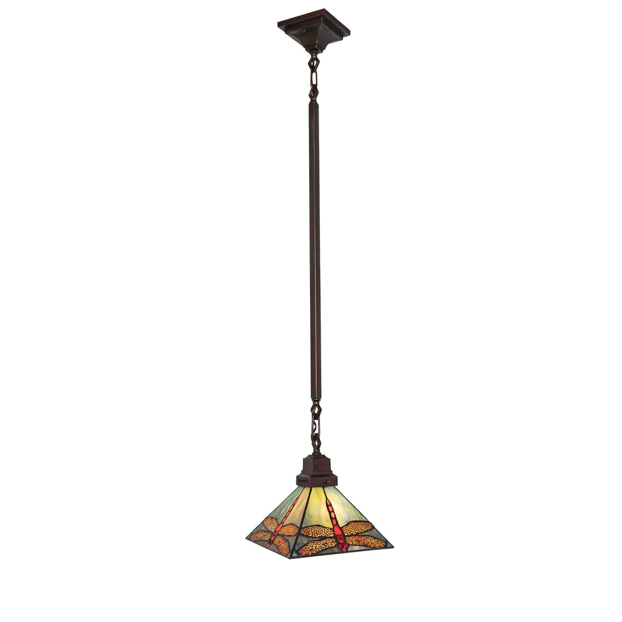 Full view of the Prairie Dragonfly Pendant with Mahogany Bronze hardware.