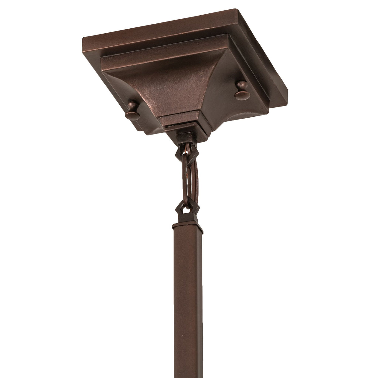 Mahogany bronze canopy and hardware of Prairie Wheat pendant.