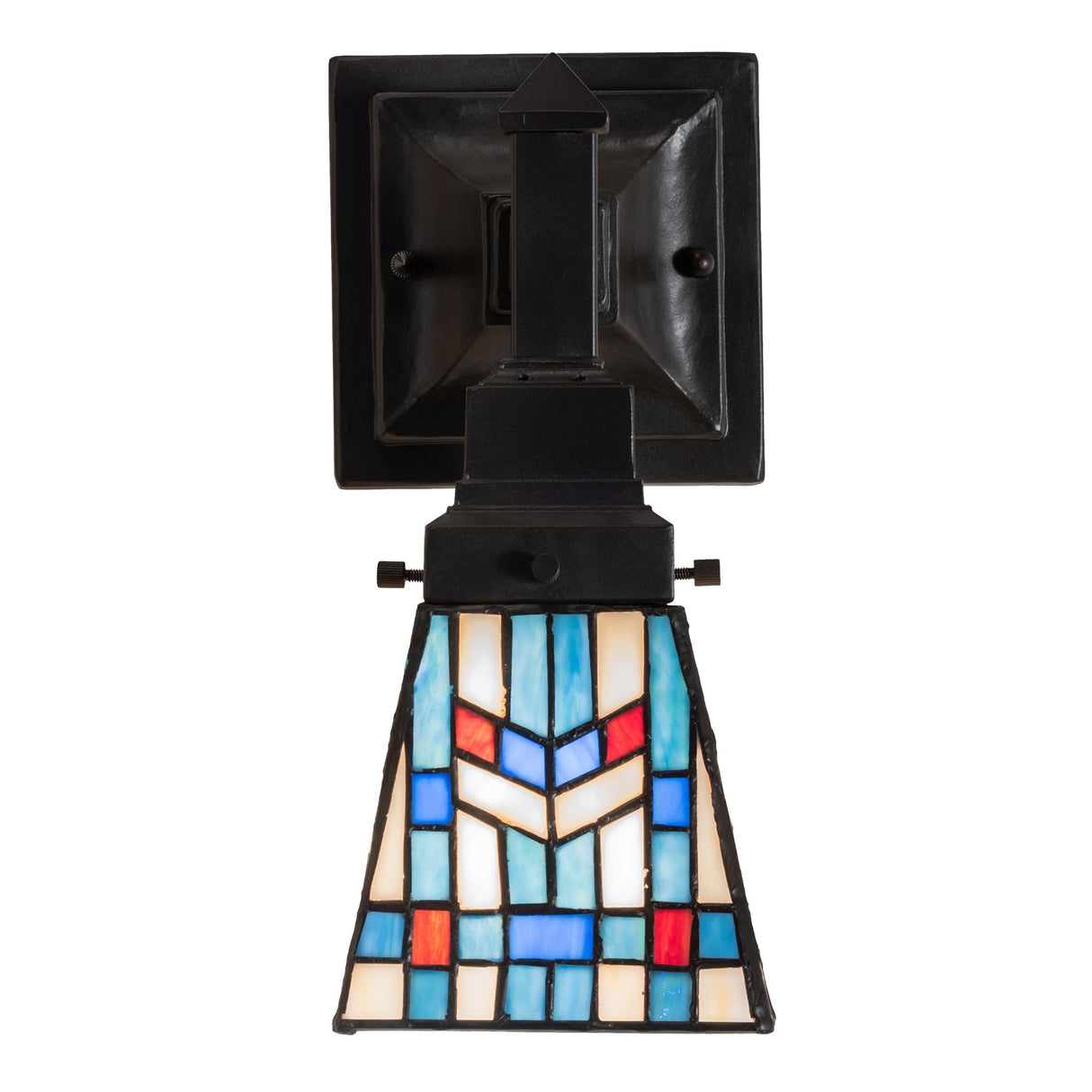 Straight-on view of the Prairie Wheat wall sconce highlighting its symmetrical design.