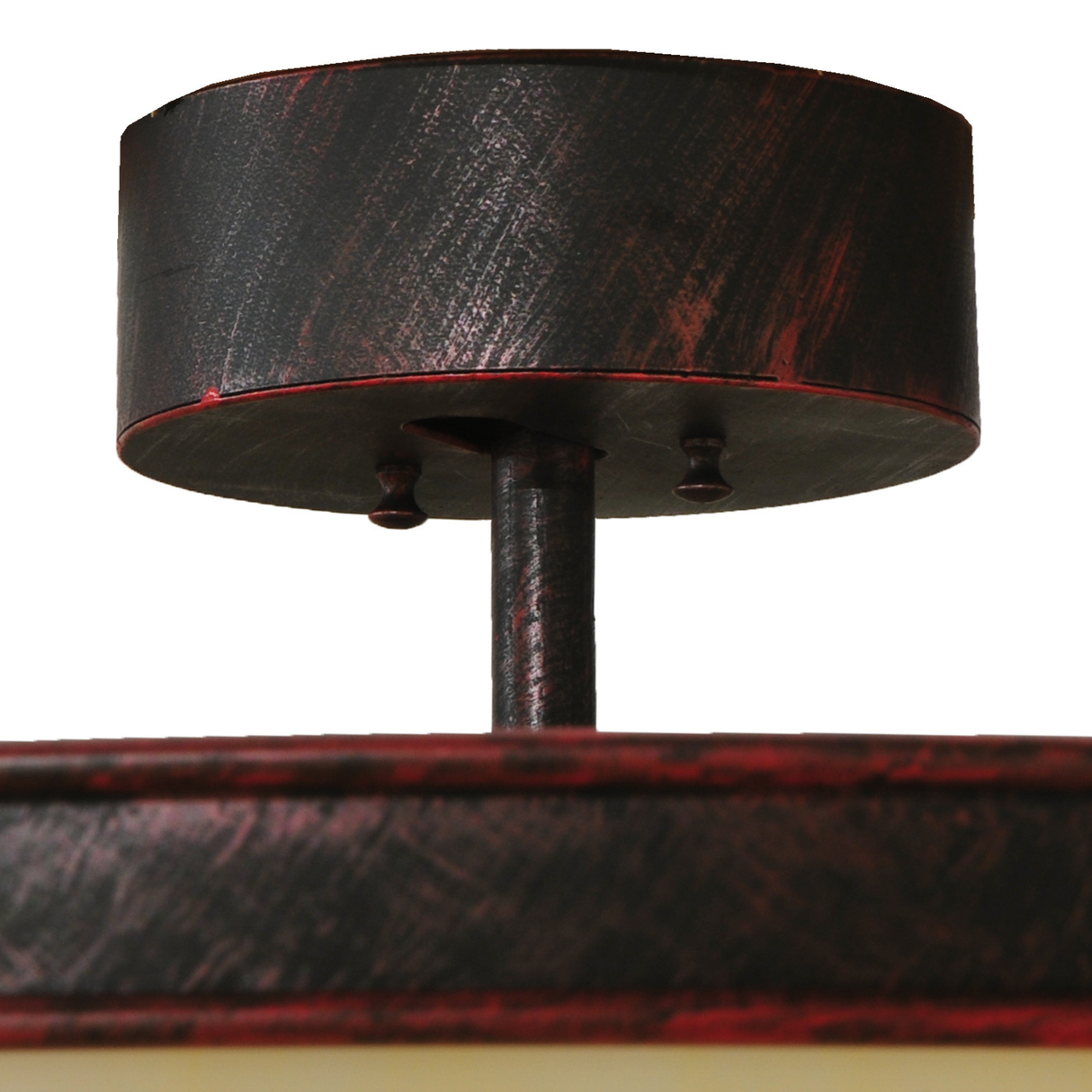 Ceiling canopy detail of Prime Dome Chandel-Air in bronze finish.