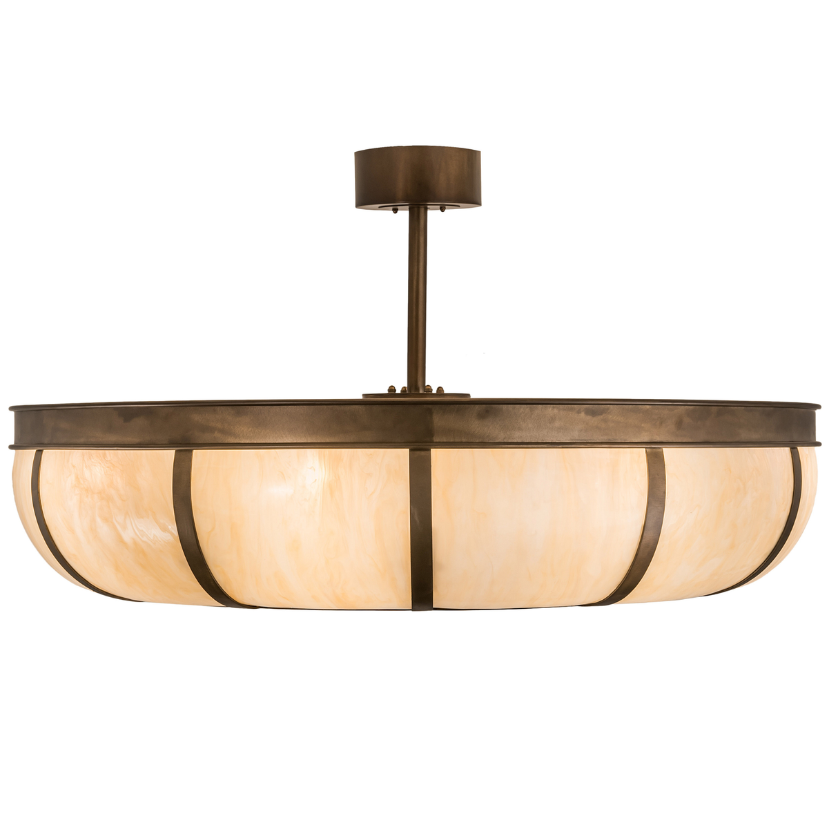 Side view of Prime Dome Chandel-Air featuring soft amber glow and dome contour.