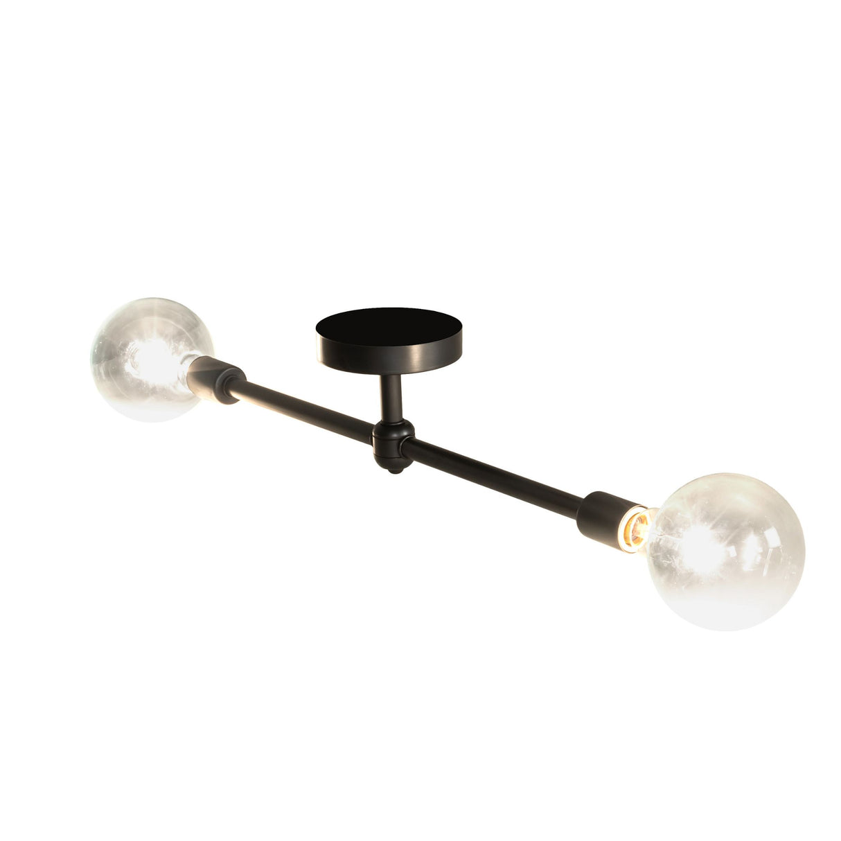 Angled view of the Pronograde Jack 2 Light Flushmount, highlighting its contemporary design.