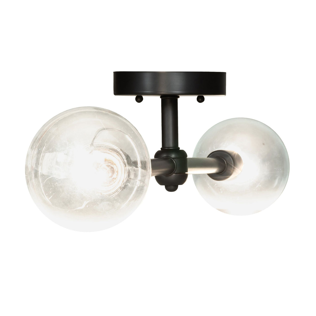 Close-up view of the Pronograde Jack 2 Light Flushmount, highlighting its metal craftsmanship.