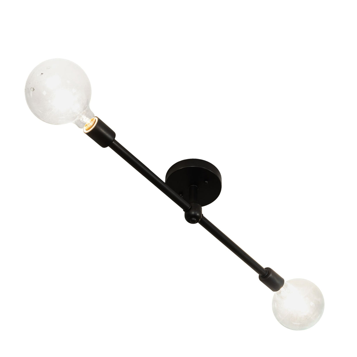 Diagonal perspective of the Pronograde Jack 2 Light Flushmount, showcasing its sleek frame.