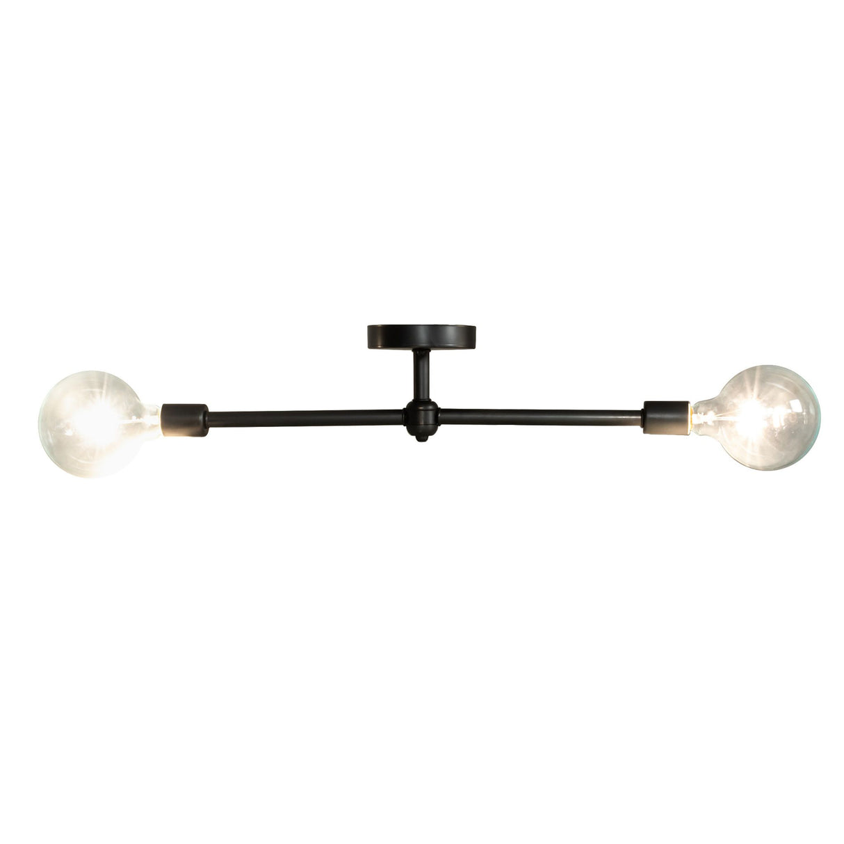 Side perspective of the Pronograde Jack 2 Light Flushmount emphasizing its elegant structure.