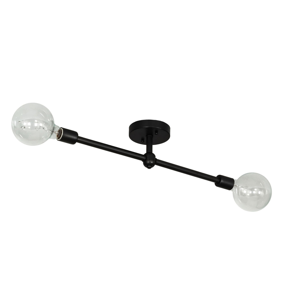 Unlit view of the Pronograde Jack 2 Light Flushmount, showcasing its sleek linear design in Craftsman Brown finish.