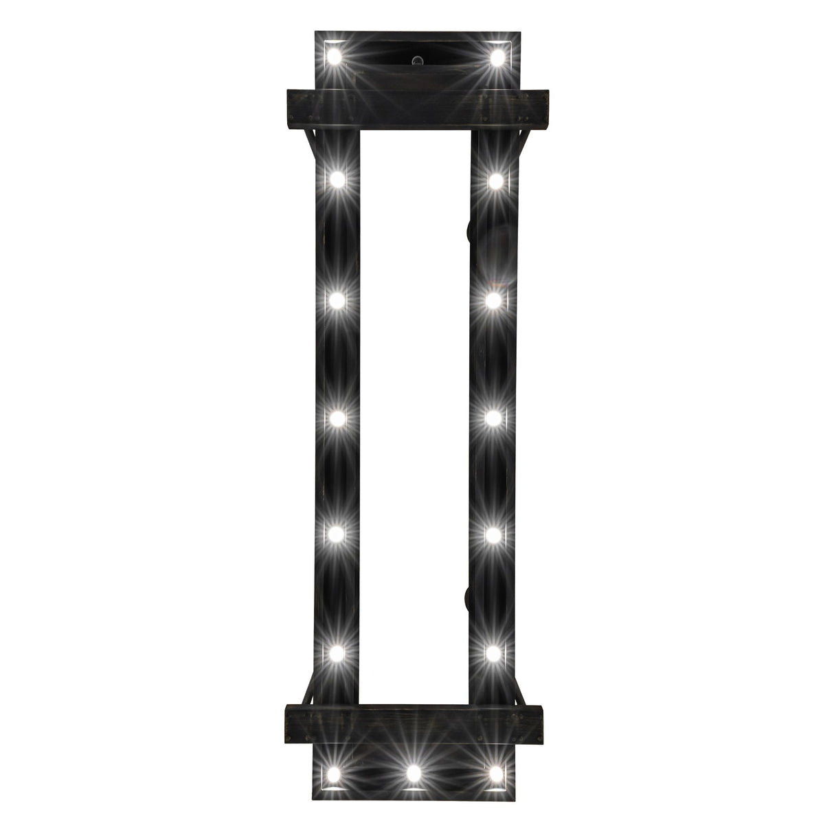 Bottom view of the Quadrato 16 Light chandelier displaying the full light and frame layout.