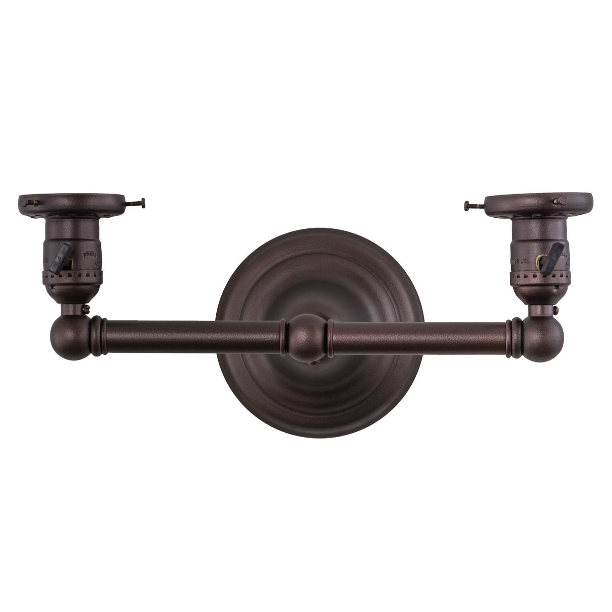 Revival Chelsea Favrile wall sconce without glass shades, showcasing Mahogany Bronze fixture details.