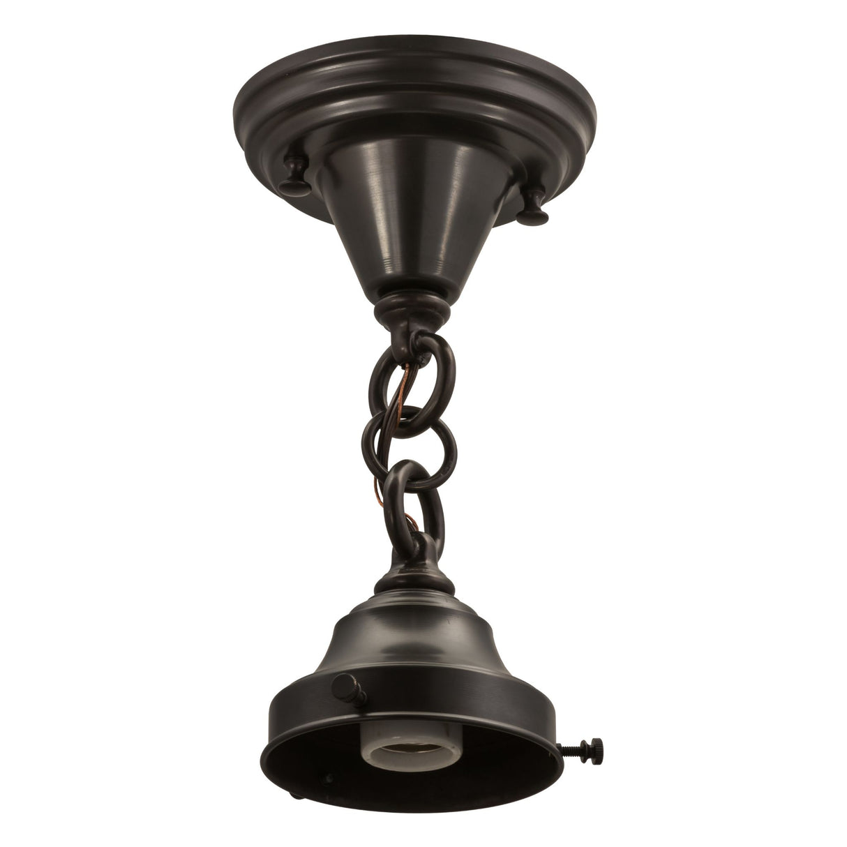 Revival Craftsman Brown Flushmount Hardware with classic brass finish.