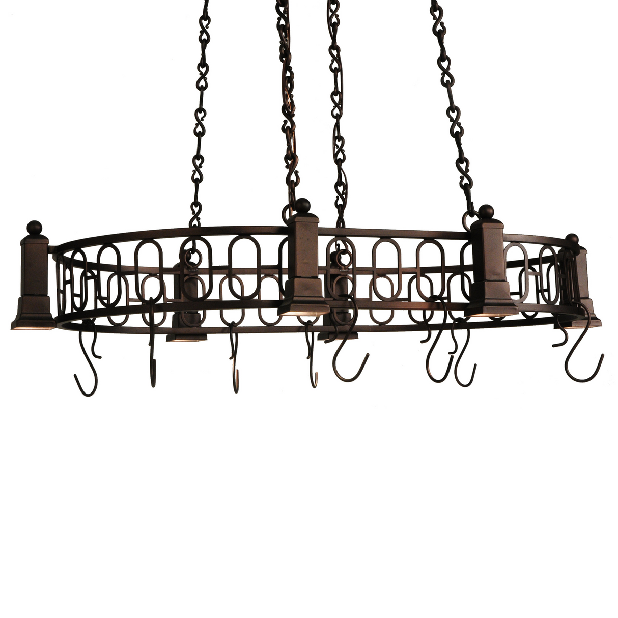 Three-quarter angle showing oval frame and lights.