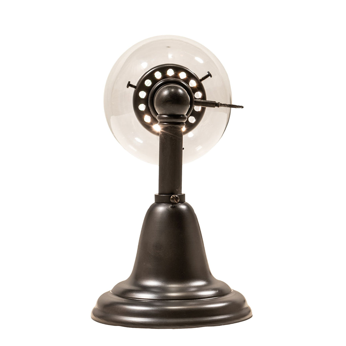 Bottom view of the Revival Globe Sconce emphasizing the round base.