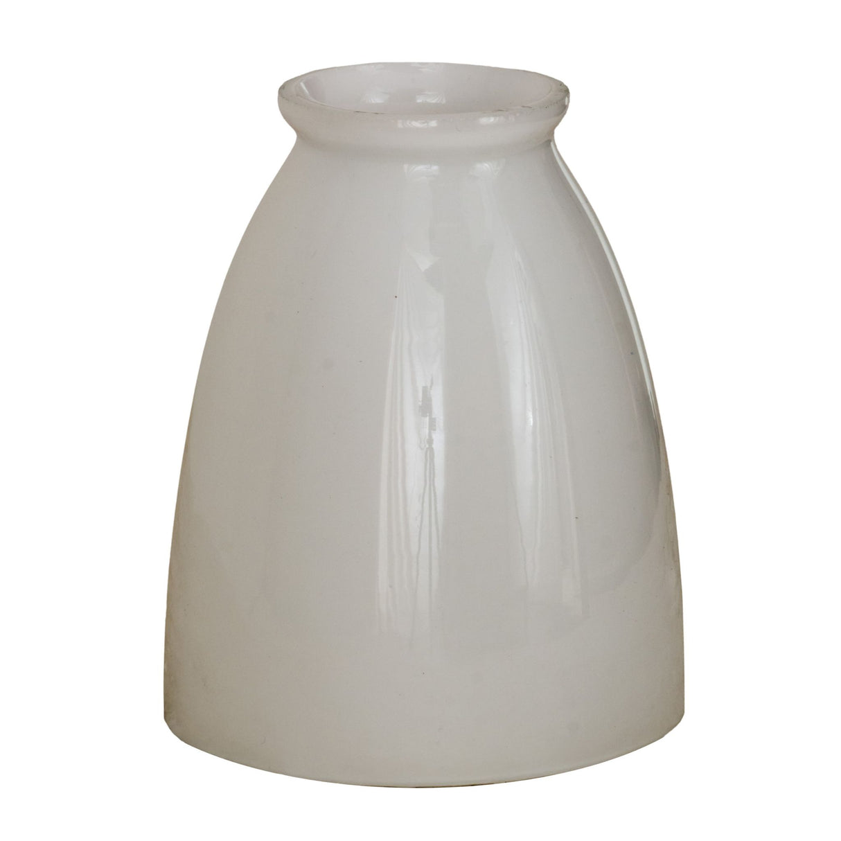 Unlit view of white opal Revival Goblet glass shade with smooth surface.