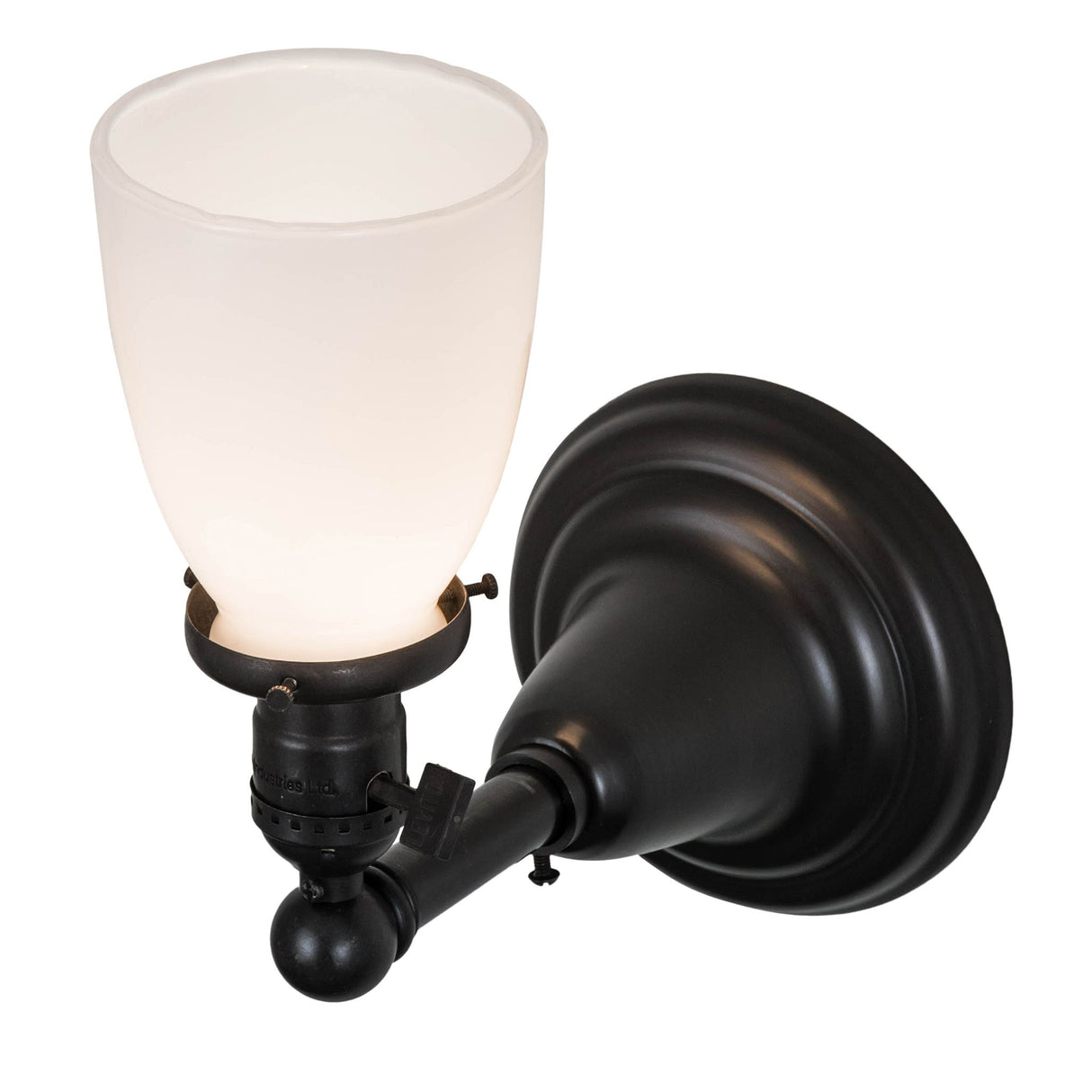 Top view of the Revival Goblet Wall Sconce highlighting the goblet-shaped opal white glass shade.
