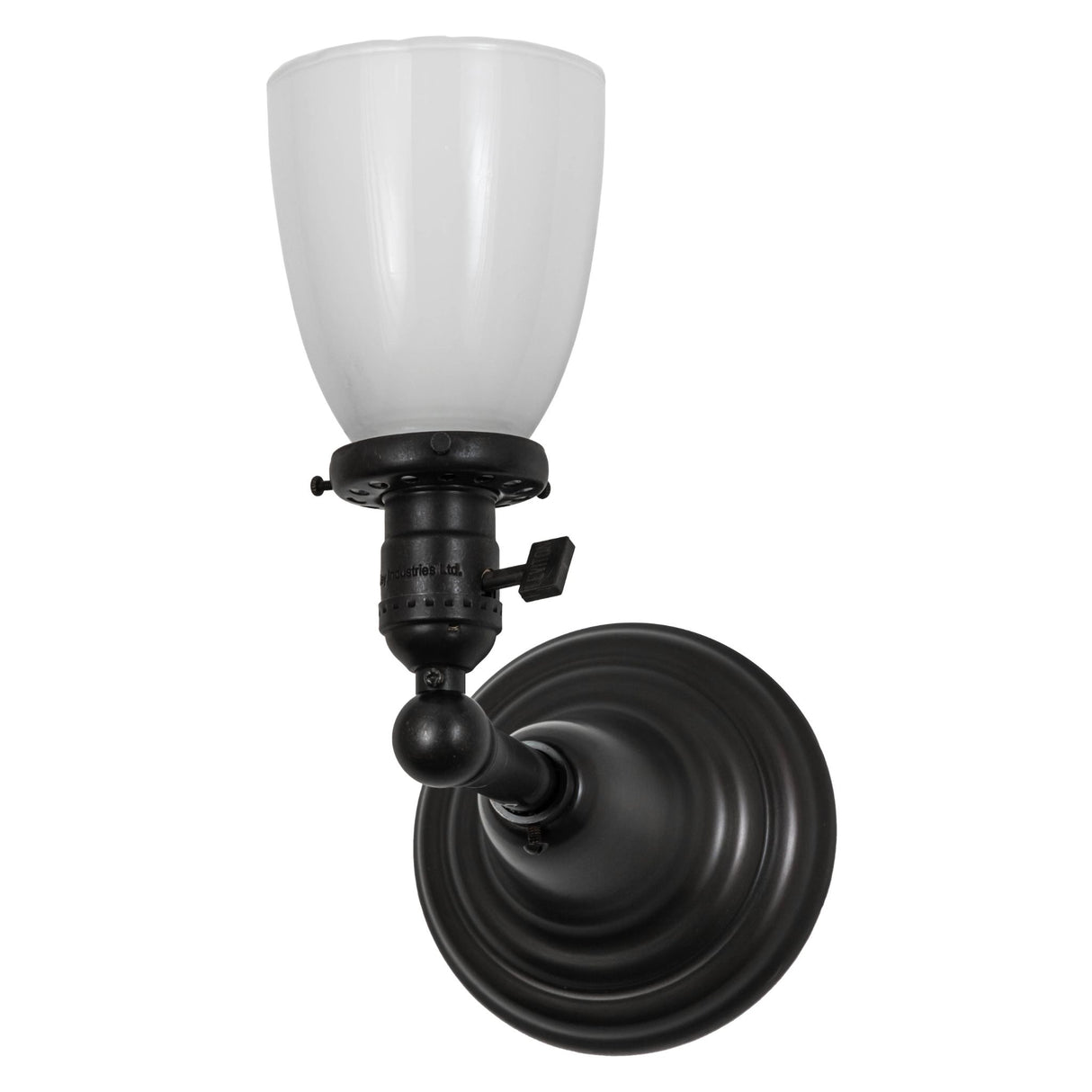 Unlit Revival Goblet Wall Sconce showcasing the opal white goblet and solid brass hardware.